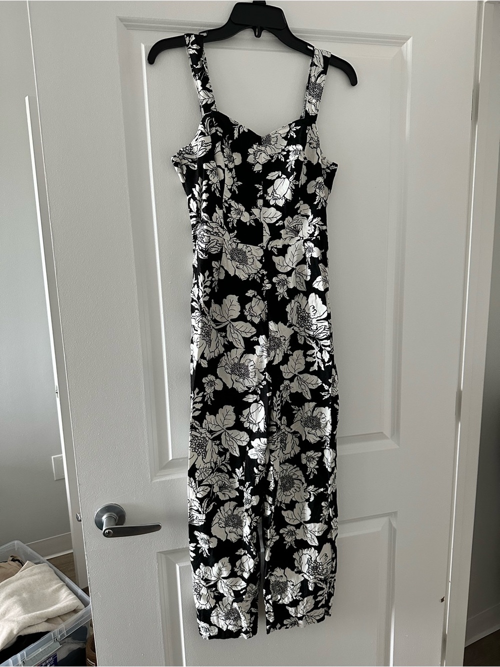 Old Navy Black and White Floral Romper